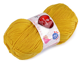 Pletací příze Baby Love a Care 100 g - 1 ks - 23 (1321) hořčicová