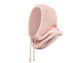 Nákrčník s kapucí pletený - 1 ks - 2 pudrová