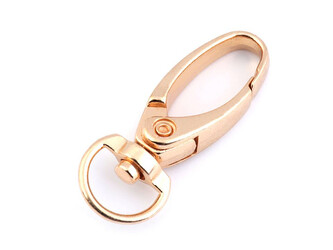 Kovová karabina s obrtlíkem průvlek 10 mm - 100 ks - 2 růžové zlato