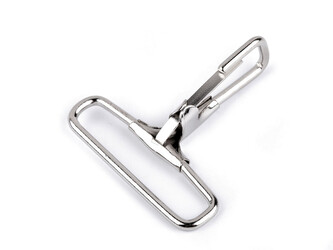 Kovová karabina průvlek 38 mm nikl - 20 ks - nikl