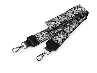 Textilní ucho / popruh na tašku s karabinami šíře 5 cm - 1 ks - 14 šedá platina