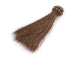 Paruka / vlasy pro panenky 15 cm - 1 ks - 3 hnědá