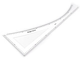 Krejčovský příložník / pravítko délka 60 cm - 1 ks - bílá