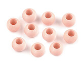Plastové korálky matné s velkým průvlekem 10x12 mm - 700 ks - 4 (6) pudrová