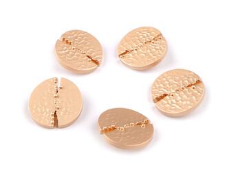 Kovový knoflík velikost 44" - 5 ks - 2 růžové zlato