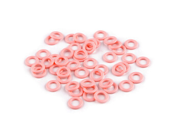 Plastový kroužek / pomůcka na pletení Ø10; 12; 14 mm - 100 ks - 1 (10 mm) růžová Plastový kroužek / pomůcka na pletení Ø10; 12; 14 mm - 100 ks - 1 (10 mm) růžová