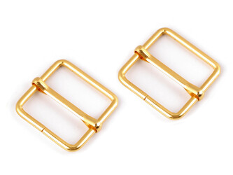 Posunovač na popruhy šíře 26 mm čtvercový - 200 ks - 5 žluté zlato