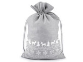 Vánoční dárkový pytlík 20x30 cm imitace juty - 10 ks - 1 šedá nejsvětlejší