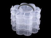 Plastový box / kufřík rozkládací 3 patra - 1 ks - transparent