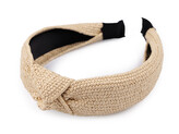 Široká čelenka do vlasů s uzlem boho - 1 ks - 1 přírodní sv.