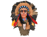 Závěsná dekorace Indiánský náčelník 50 cm - var. H