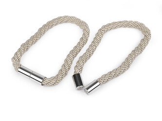 Dekorační úvaz / šňůra na závěsy s magnetem - 2 ks - 2 krémová světlá