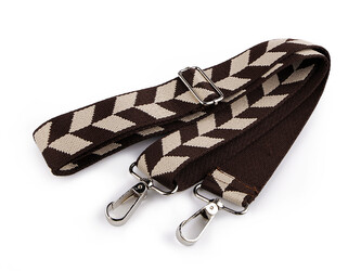 Textilní ucho / popruh na tašku s karabinami šíře 3,8 cm - 1 ks - 40 hnědá