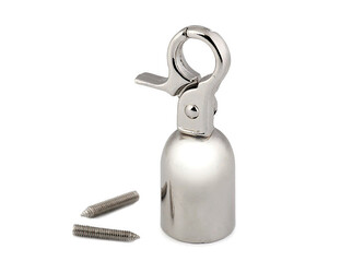 Koncovka s karabinou na ucha tašek / šňůry - 1 ks - 1 (15 mm) nikl