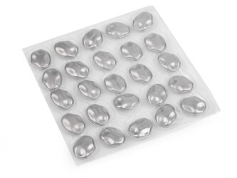 Kovový knoflík mačkaný vzhled velikost 46" - 25 ks - 1 nikl tm.