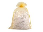 Dárkový pytlík 20x26 cm organza - 5 ks - 1 zlatá