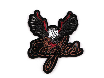 Aplikace / nášivka vyšívaná s flitry a korálky - 1 ks - černá