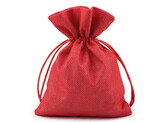 Dárkový pytlík 13x18 cm imitace juty - 10 ks - 9 červená