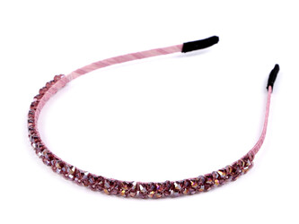 Čelenka do vlasů s broušenými korálky - 1 ks - 3 lila