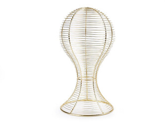 Kovový stojan / hlava na čepice / klobouky - 1 ks - 2 zlatá