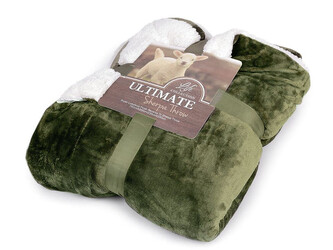 Deka beránek 150x200 cm - 1 ks - 4 zelená bílá