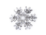 Brož s broušenými korálky vločka - 1 ks - crystal