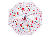 Dětský průhledný vystřelovací deštník - 1 ks - 2 červená srdce