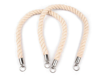 Bavlněná ucha na tašky délka 70 cm - 25 ks - 1 režná světlá