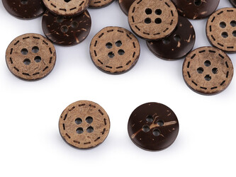 Knoflík kokos oboustranný velikost 24", 28", 36", 40", 48" - 50 ks - 1 (24") přírodní stř.