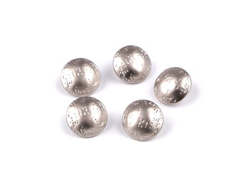 Kovový knoflík jemně tepaný velikost 24"; 30"; 38" - 5 ks - 1 (24") nikl