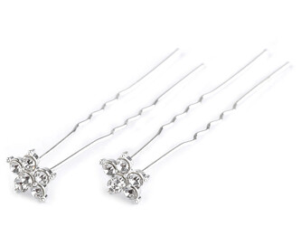 Štrasová vlásenka květ Ø11 mm - 20 ks - crystal