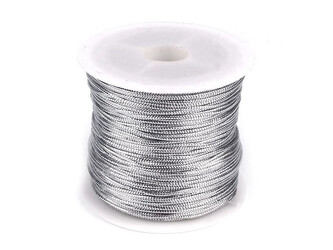 Dutinka s lurexem Ø1 mm kulatá, vánoční - 1 ks - 1 stříbrná