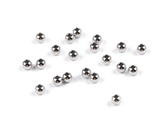 Korálky z nerezové oceli Ø4 mm - 20 ks - platina