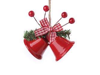 Kovové zvonečky k zavěšení - 1 ks - 2 červená