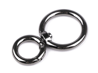 Kovová karabina s obrtlíkem průvlek 25 mm - 12 ks - nikl černý