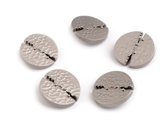 Kovový knoflík velikost 44" - 20 ks - 1 nikl