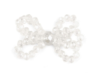 Mašlička z broušených skleněných korálků Hand made - 5 ks - 1 crystal