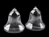 Plastová krabička dvoudílná - zvonek, stromeček, kapka, hvězda - 10 ks - 1 transparent zvonek