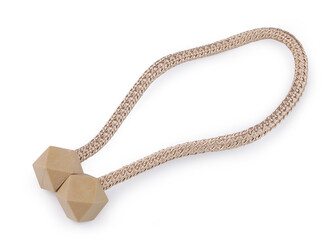 Dekorační úvaz / šňůra na závěsy s magnetem - 2 ks - 2 béžová