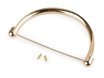 Kovové ucho na kabelku 8x13 cm - 20 ks - zlatá klasik