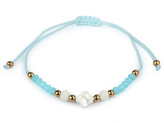 Náramek shamballa s perletí a broušenými korálky - 1 ks - 3 mint