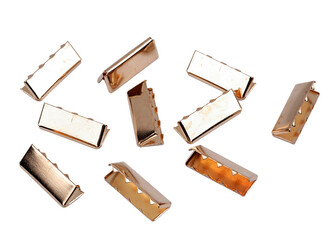 Kovová koncovka na plochou šňůru šíře 25 mm - 100 ks - 6 růžové zlato