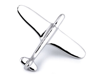 Brož / odznak do klopy kytara, letadlo - 1 ks - 2 platina letadlo