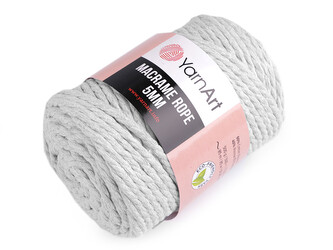 Pletací příze Macrame Rope Ø5 mm 500 g rozčesávací - 1 ks - 4 (756) šedá nejsvětlejší
