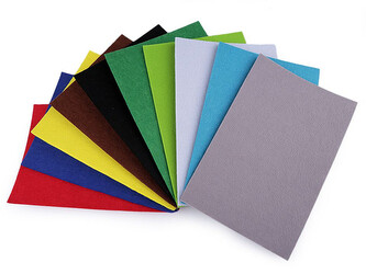 Látková dekorativní plsť / filc 20x30 cm - 12 ks - mix