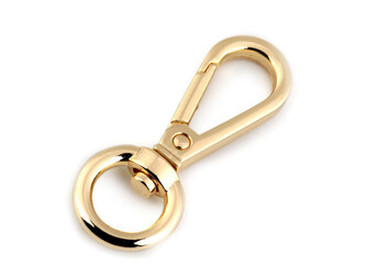 Kovová karabina s obrtlíkem průvlek 12 mm - 10 ks - 2 zlatá klasik