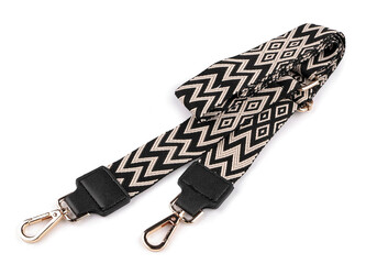 Textilní ucho / popruh na tašku s karabinami šíře 3,8 cm - 1 ks - 3 béžová světlá zlatá