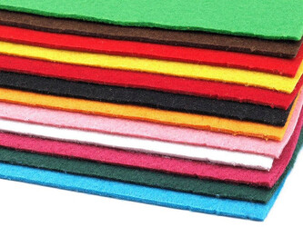 Látková dekorativní plsť / filc 20x30 cm - 12 ks - 2 mix