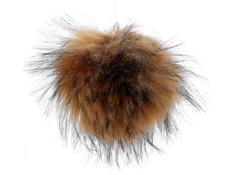 Kožešinová bambule s poutkem Ø13 cm - 1 ks - přírodní stř.