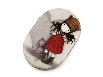 Kapesní zrcátko holčička - 1 ks - 6 šedá nejsvětlejší